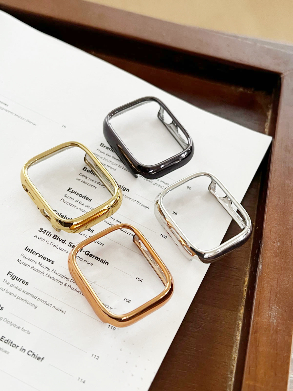 Glossy Slim Triple-Bead Stainless Band for Apple Watch