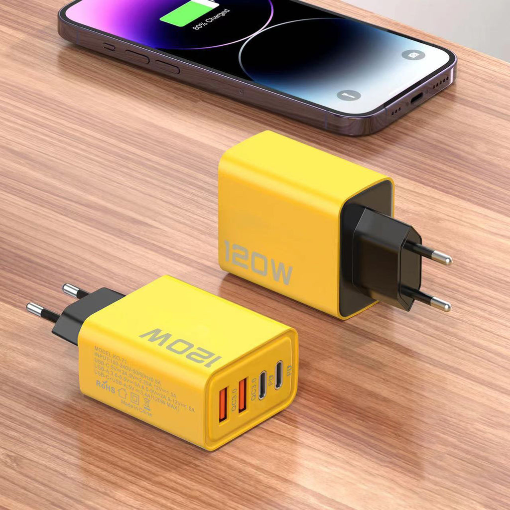 Apple Compatible 120W Multi-Port Charger US EU UK Dual Type-C Cross-Border Set