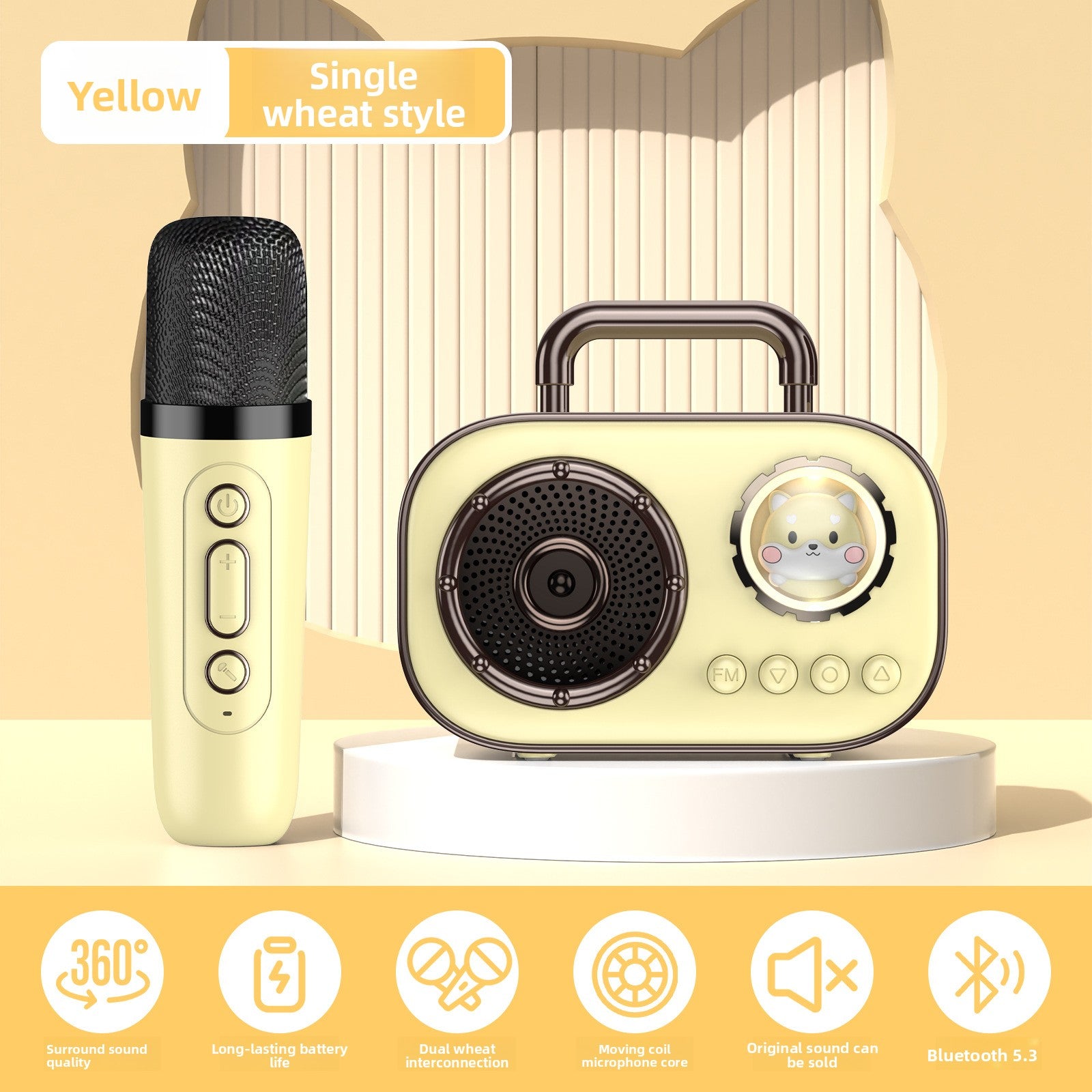 Creative Space Capsule Bluetooth Speaker Portable for Outdoor Singing with Mic