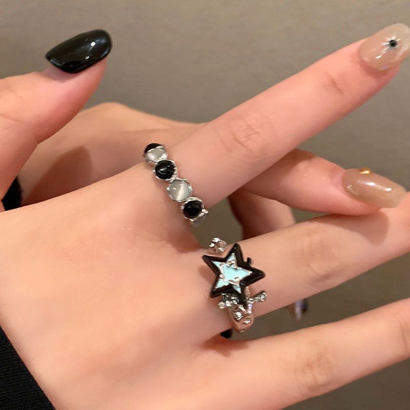 Women's Imitation Cat's Eye Stone Star Couple Ring Trendy Index Finger Niche Wholesale