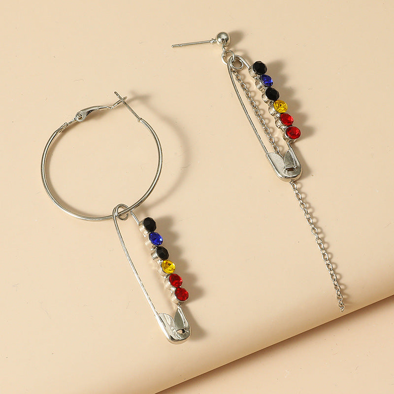 Cold Wind Inspired Personalized Pin Necklace Paper Clip Clavicle Chain Pair