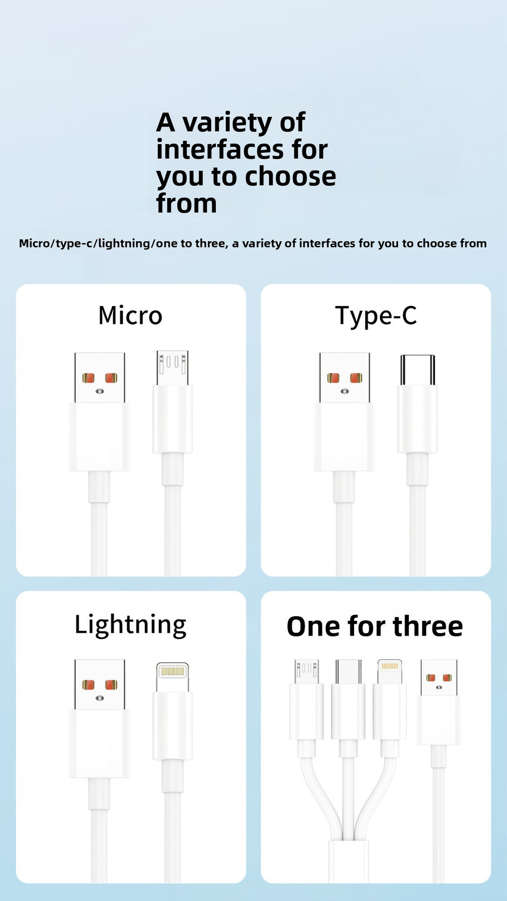 M11 3-in-1 Charging Cable - 6A Fast Charge (iPhone/Android/Type-C)