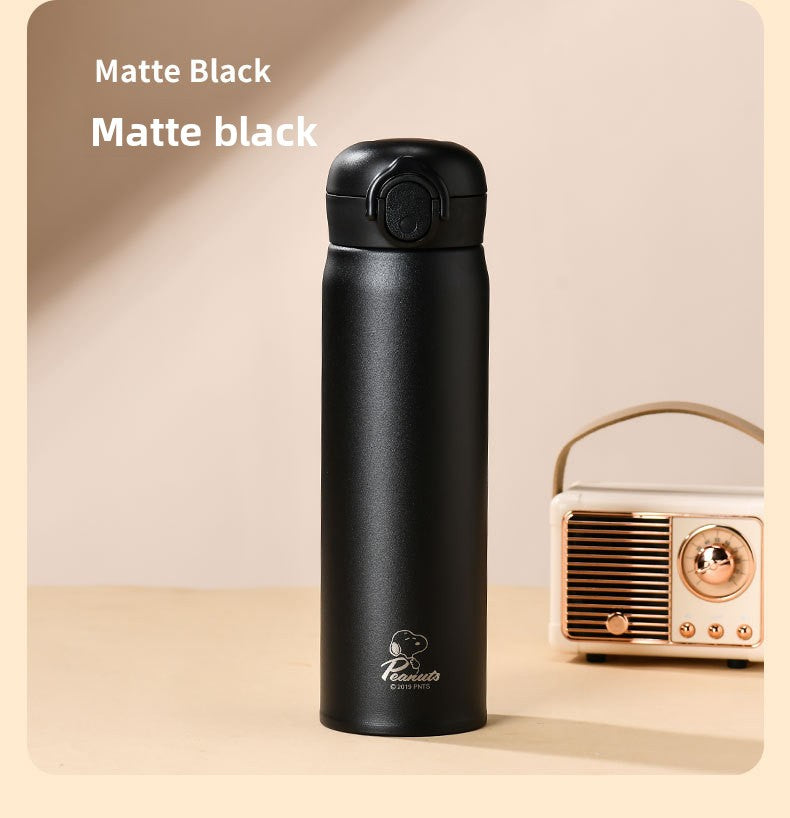 Snoopy Official Cartoon 316 Food Grade Stainless Steel Insulated Cup Portable Flip Lid Car Cup Large Capacity Water Cup