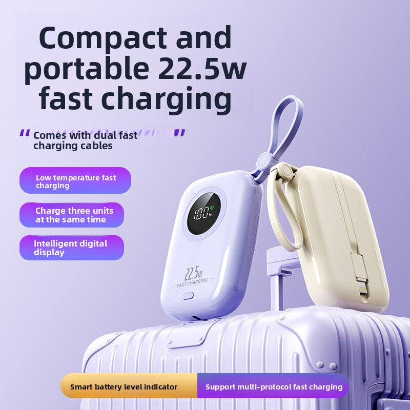 22.5W Power Bank 20000mAh - Built-in Cable for Outdoor Use