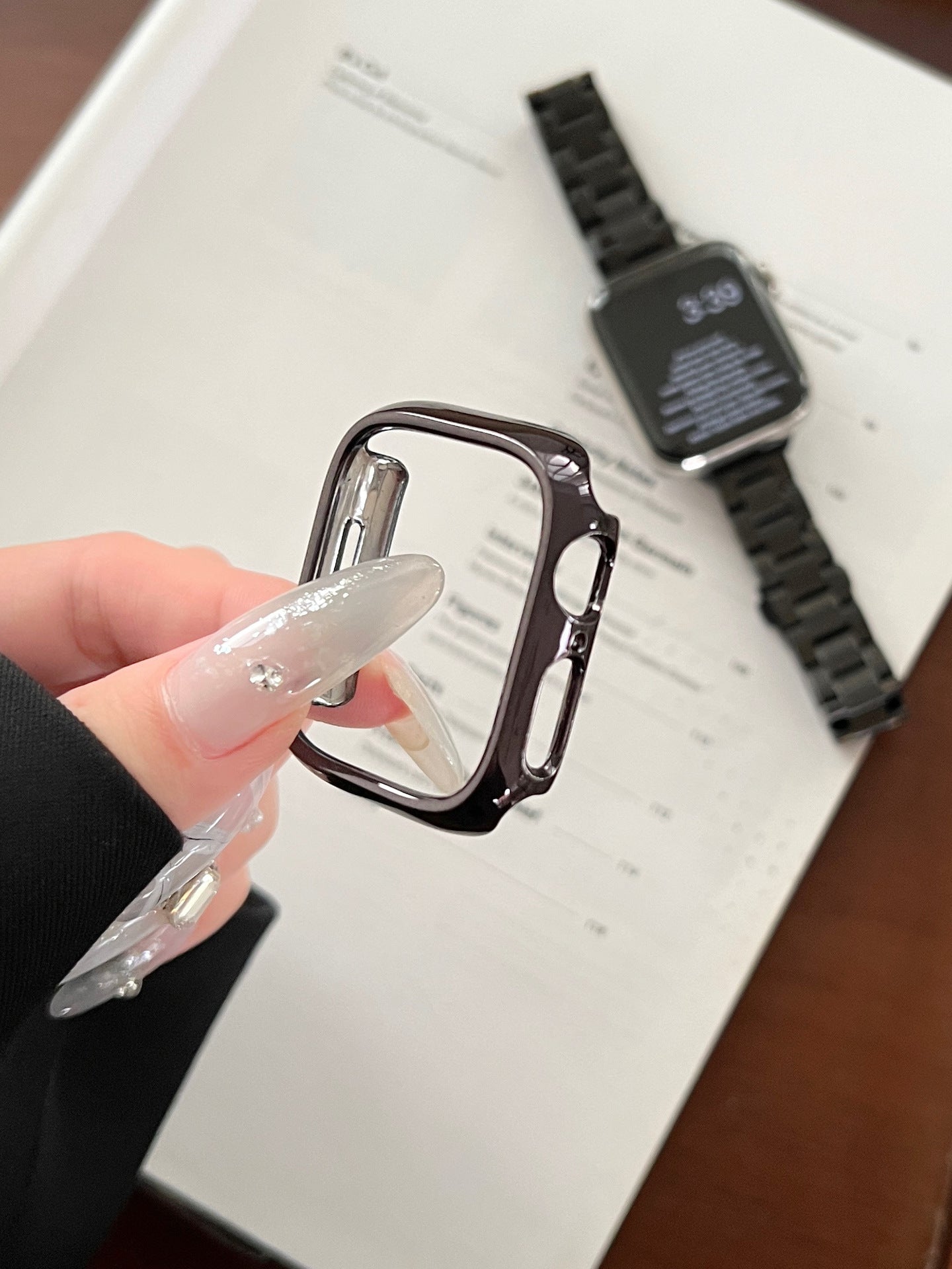 Glossy Slim Triple-Bead Stainless Band for Apple Watch