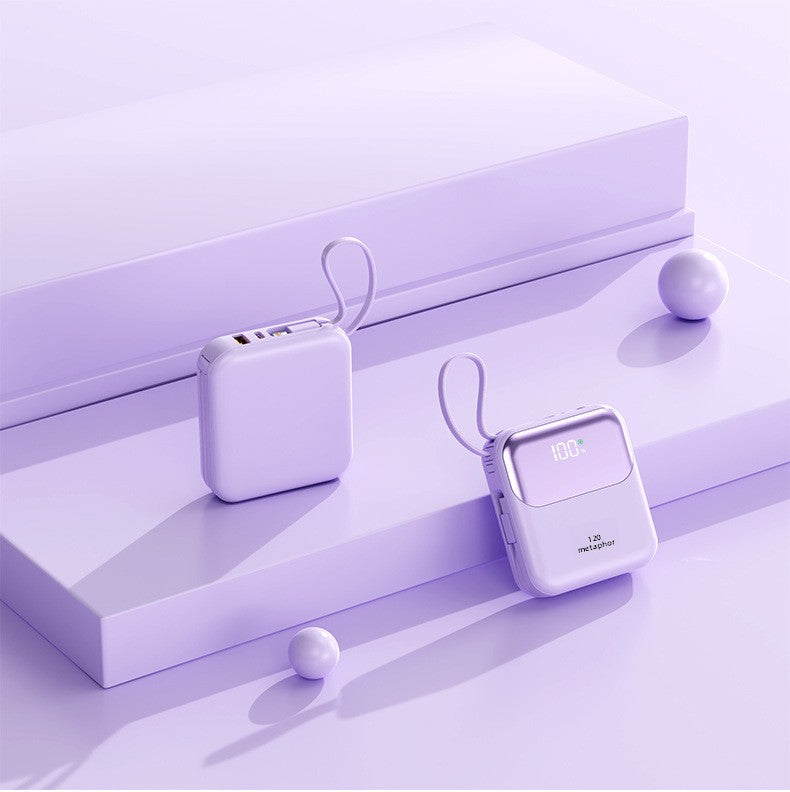 20000mAh Compact Power Bank - Built-in Cable Super Fast Charging