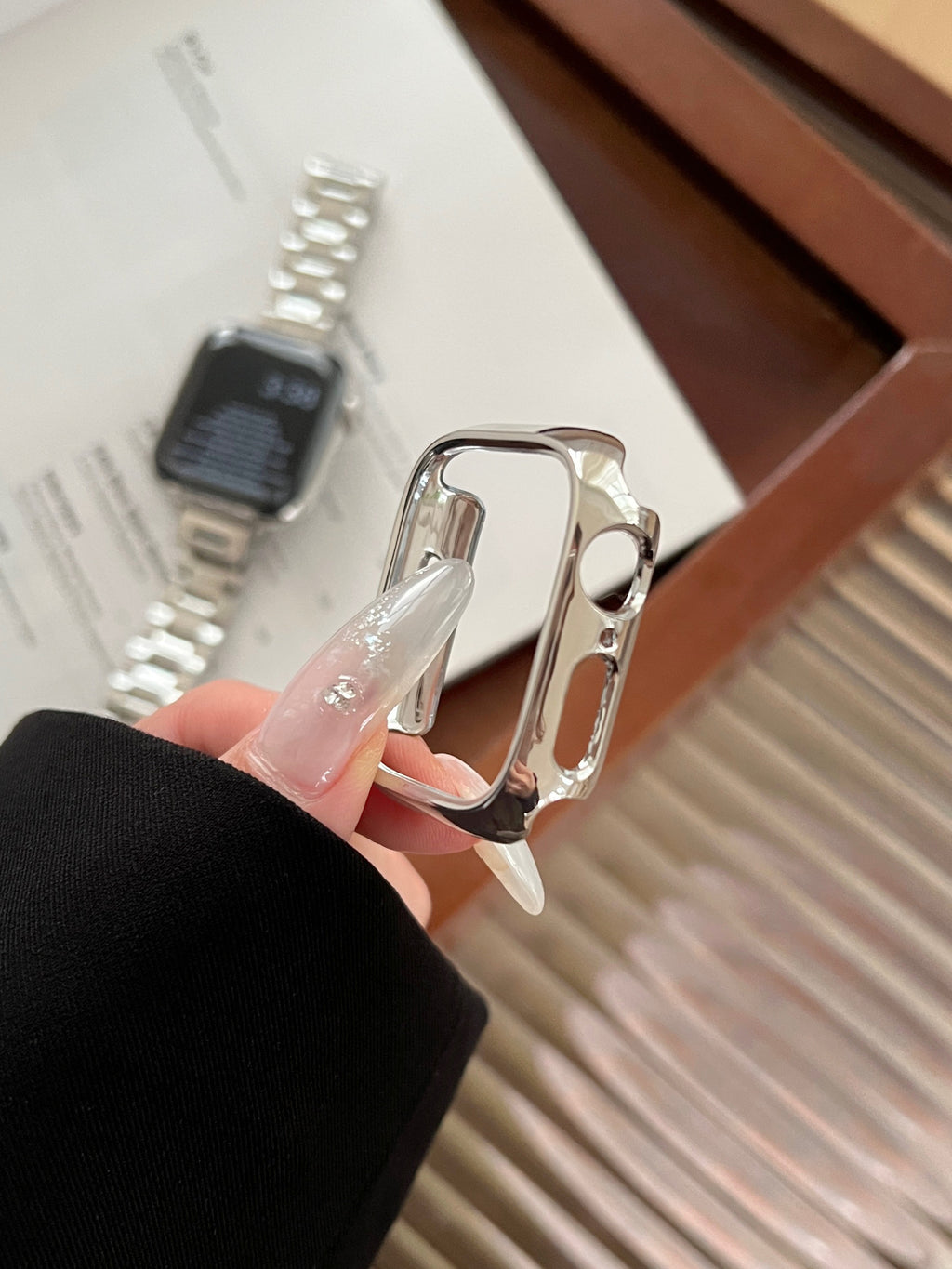 Glossy Slim Triple-Bead Stainless Band for Apple Watch