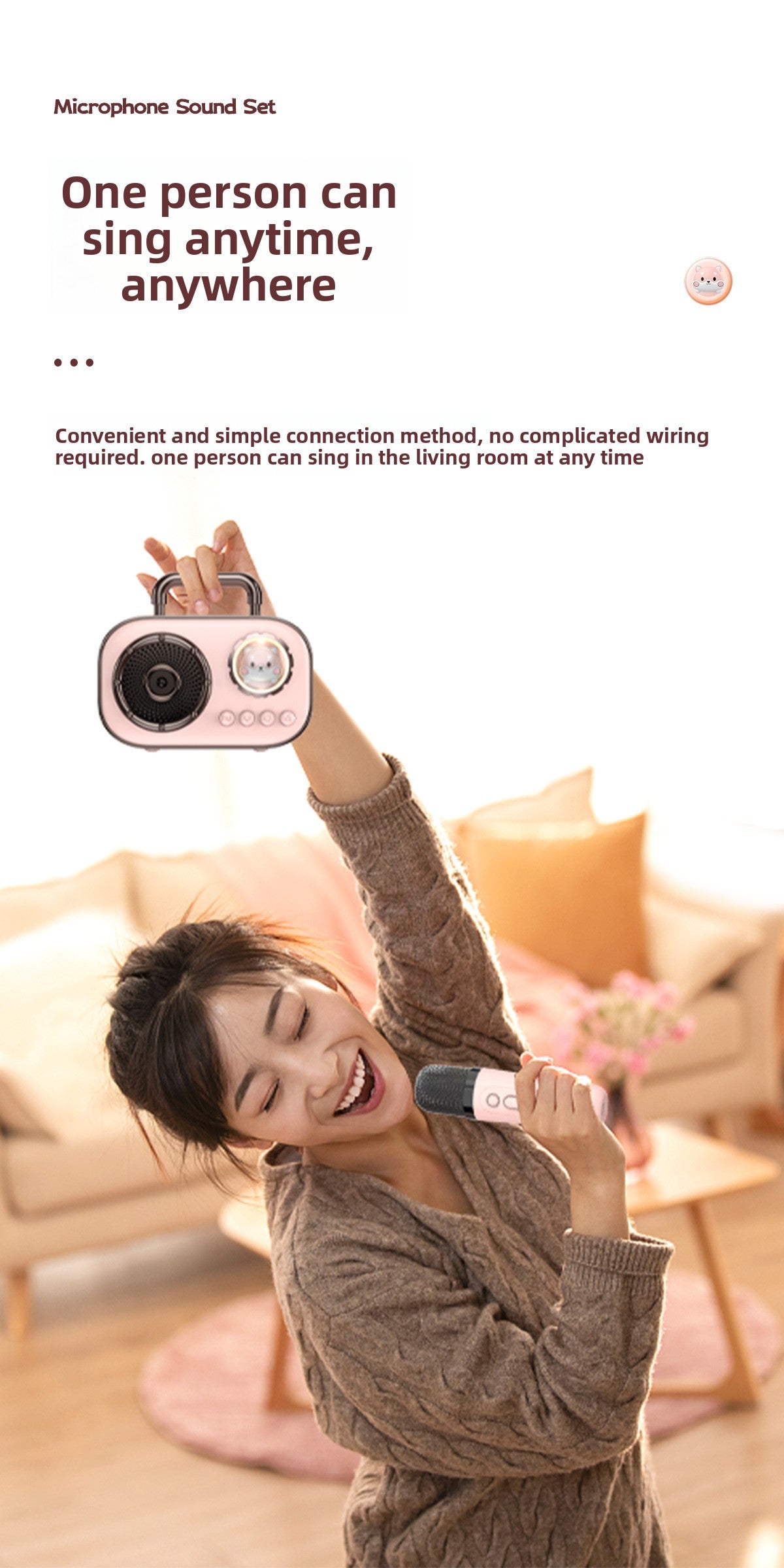 Creative Space Capsule Bluetooth Speaker Portable for Outdoor Singing with Mic