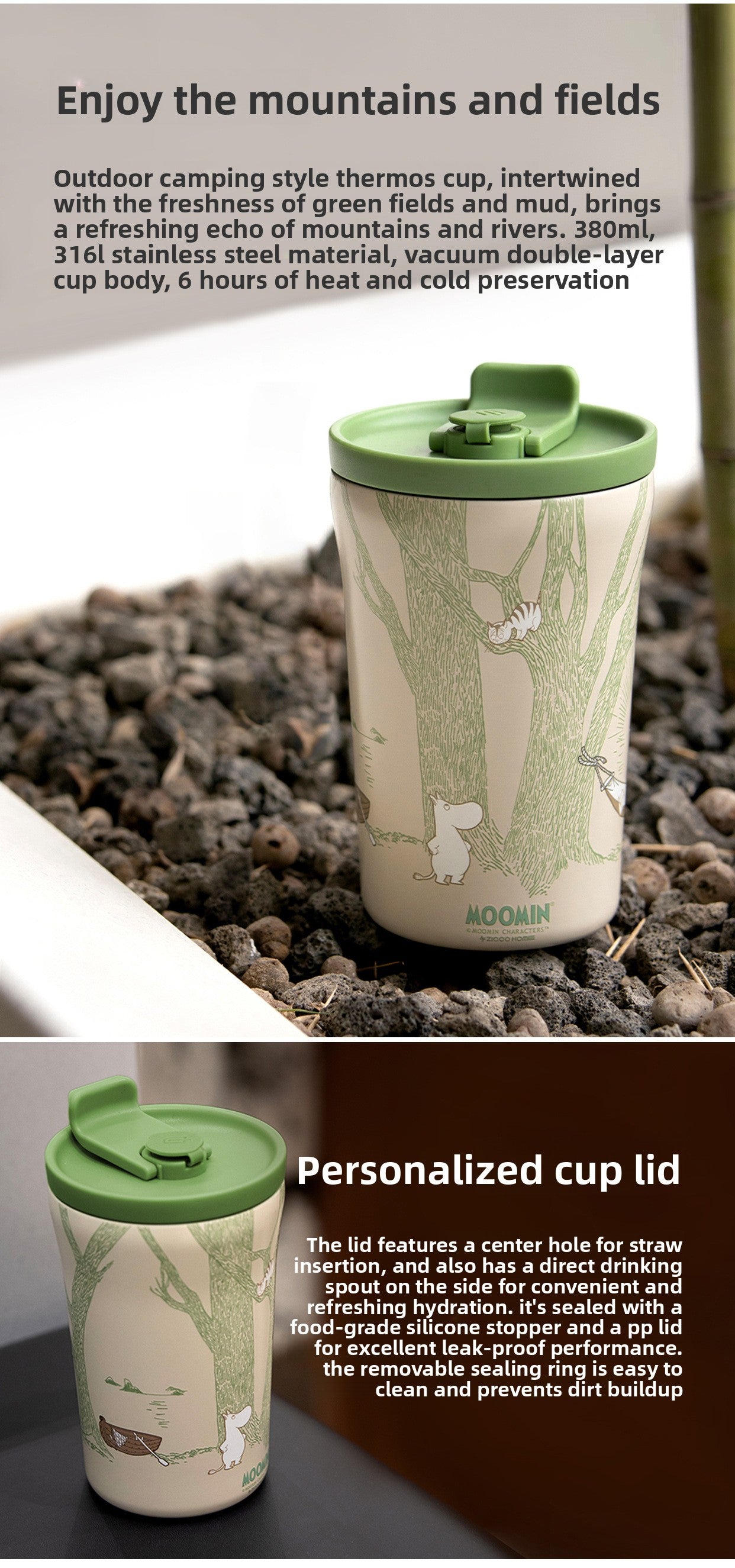 Finland Moomin Cute Portable Stainless Steel Kids Coffee Water Cup