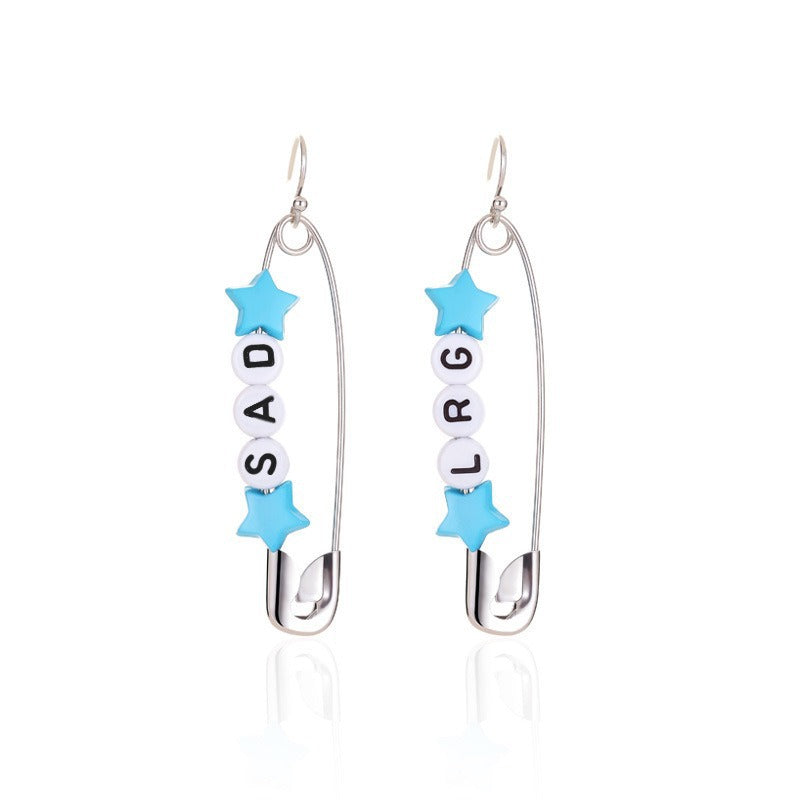 Cold Wind Inspired Personalized Pin Necklace Paper Clip Clavicle Chain Pair