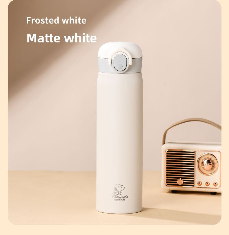 Snoopy Official Cartoon 316 Food Grade Stainless Steel Insulated Cup Portable Flip Lid Car Cup Large Capacity Water Cup