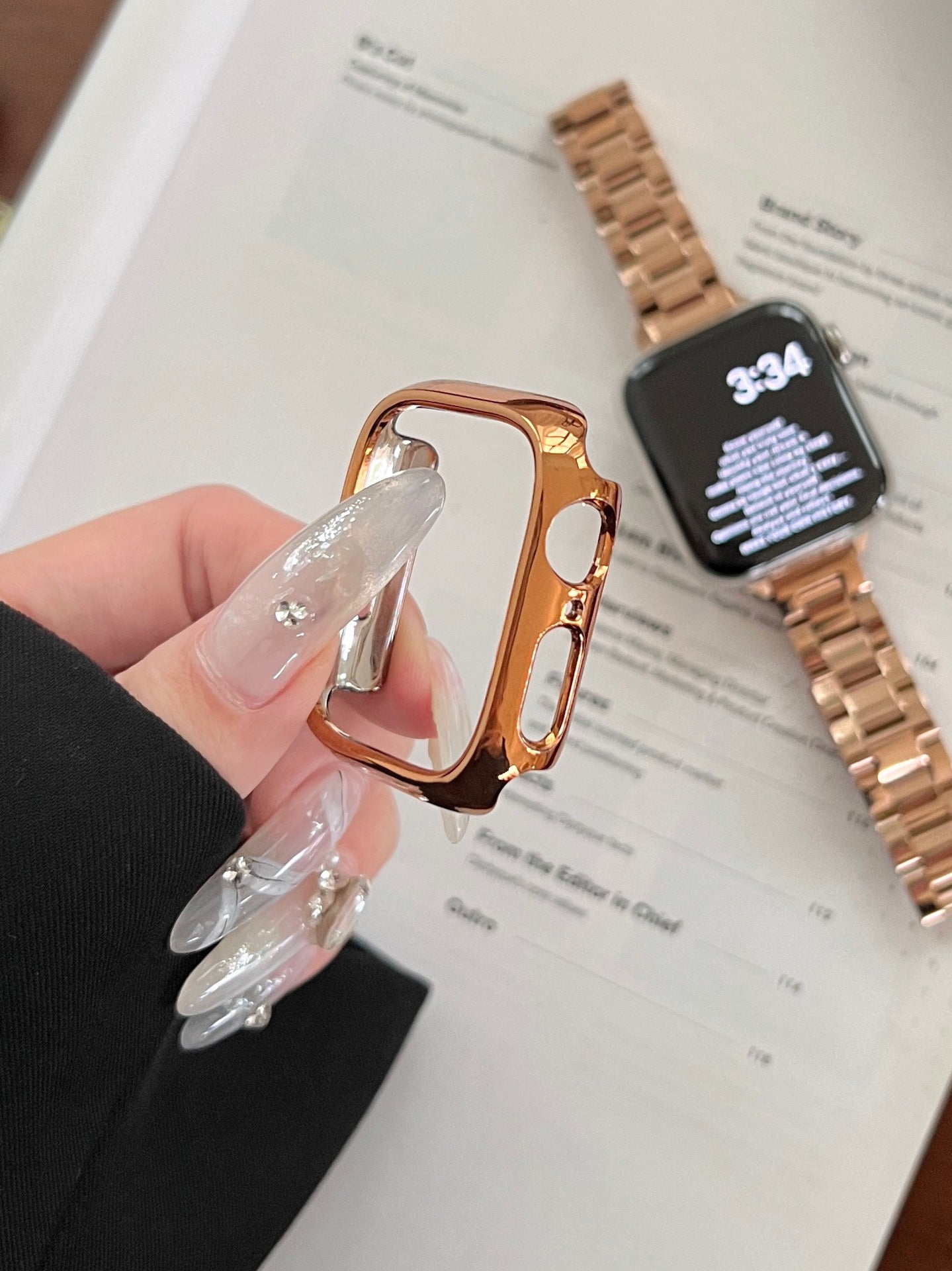 Glossy Slim Triple-Bead Stainless Band for Apple Watch