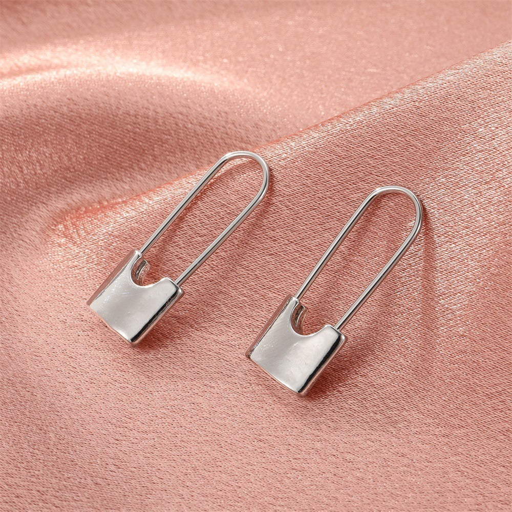 Cold Wind Inspired Personalized Pin Necklace Paper Clip Clavicle Chain Pair