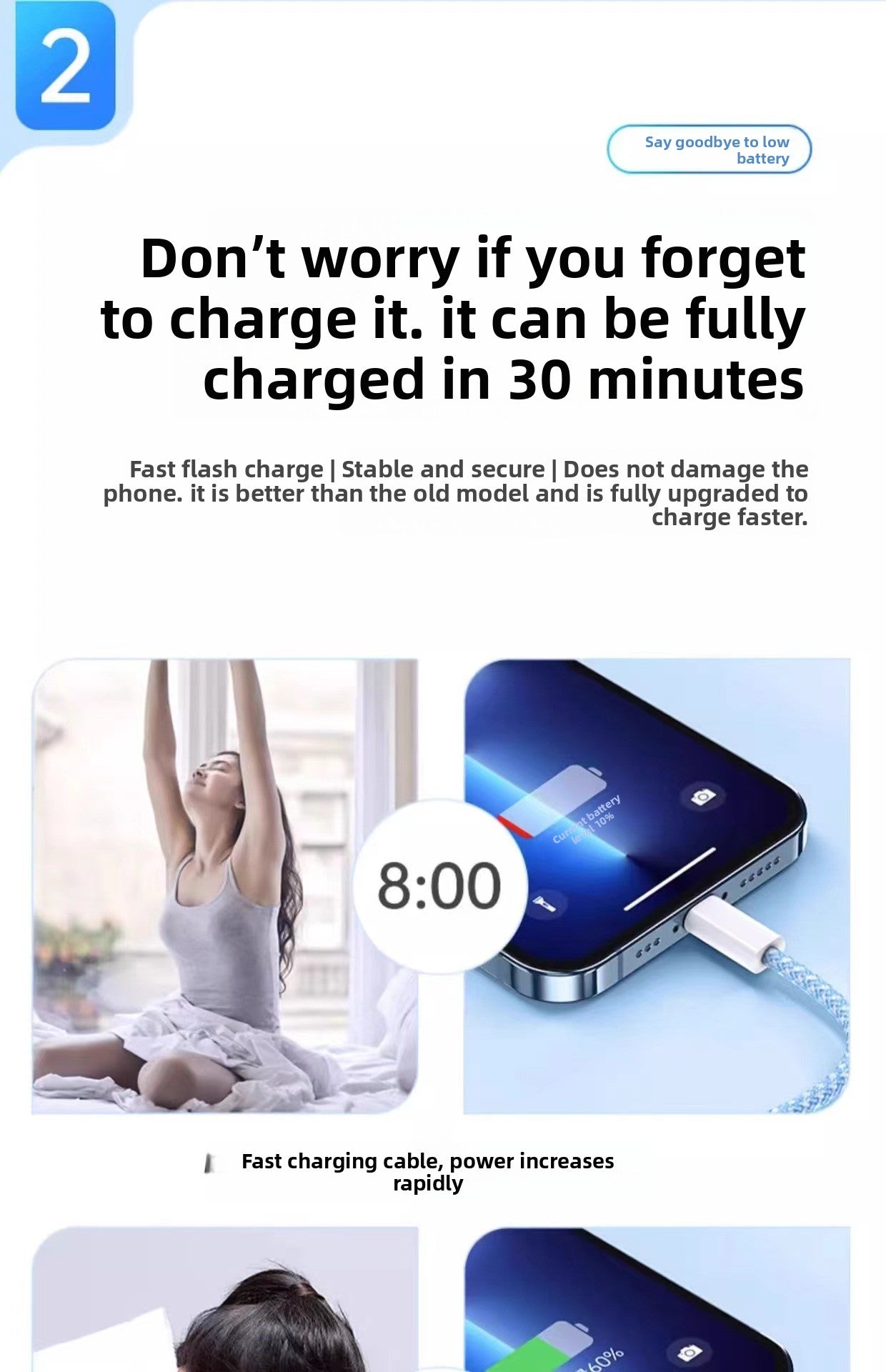 PD60W Fast Charging Cable - Type-C Braided for iPhone 16/15