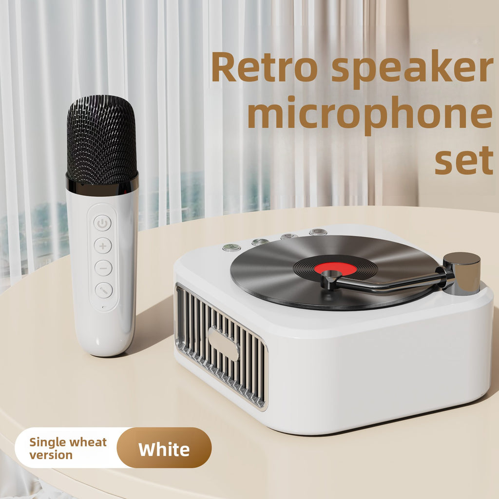 Vinyl Record Style Retro Karaoke Bluetooth Speaker Portable High Quality Sound