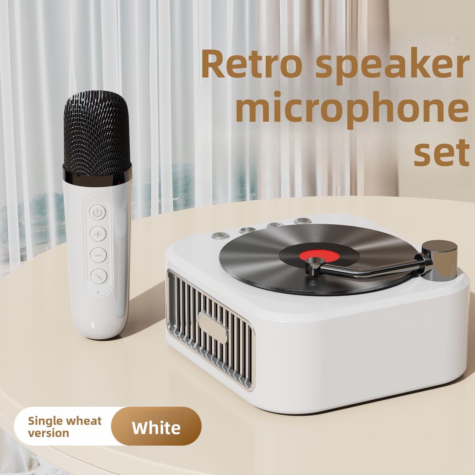 Vinyl Record Style Retro Karaoke Bluetooth Speaker Portable High Quality Sound