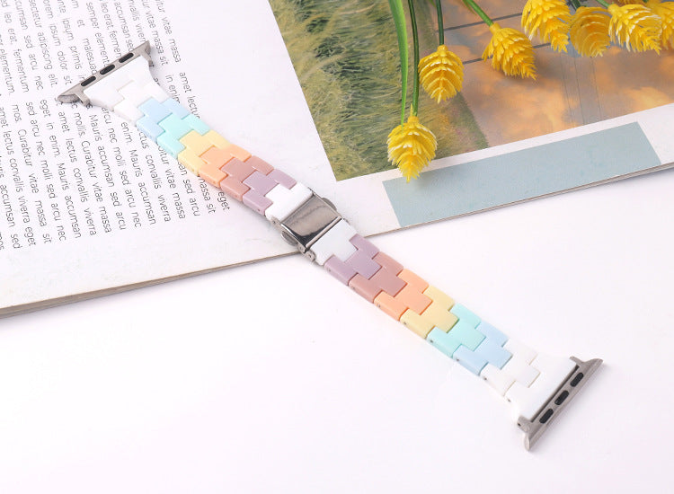 New Model Candy Rainbow Apple iWatch Resin Band for All Series