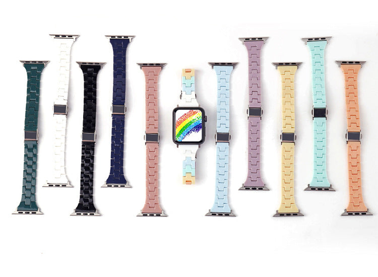 New Model Candy Rainbow Apple iWatch Resin Band for All Series