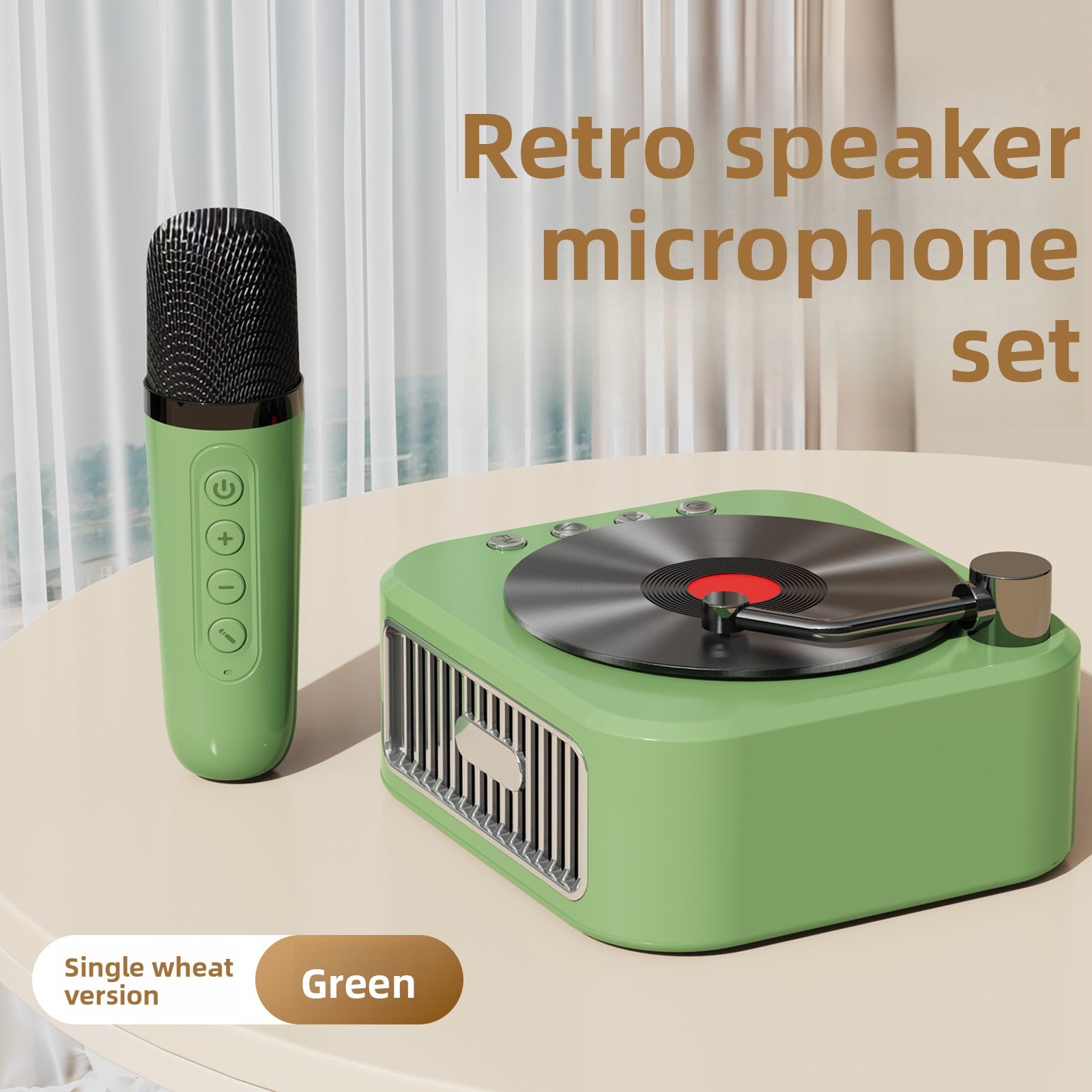 Vinyl Record Style Retro Karaoke Bluetooth Speaker Portable High Quality Sound