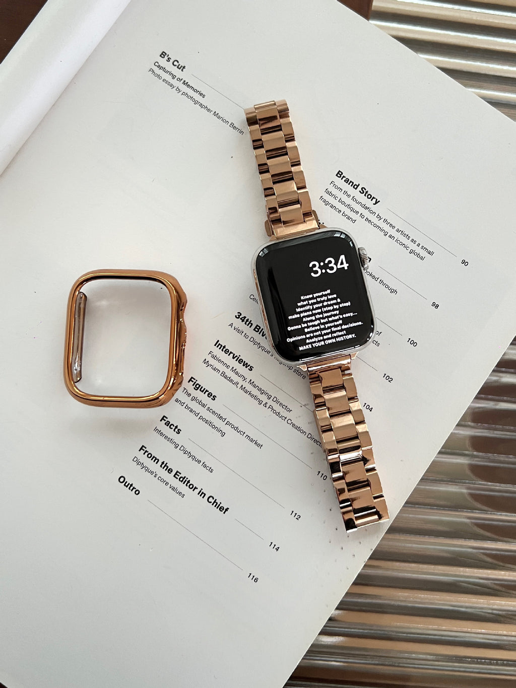 Glossy Slim Triple-Bead Stainless Band for Apple Watch