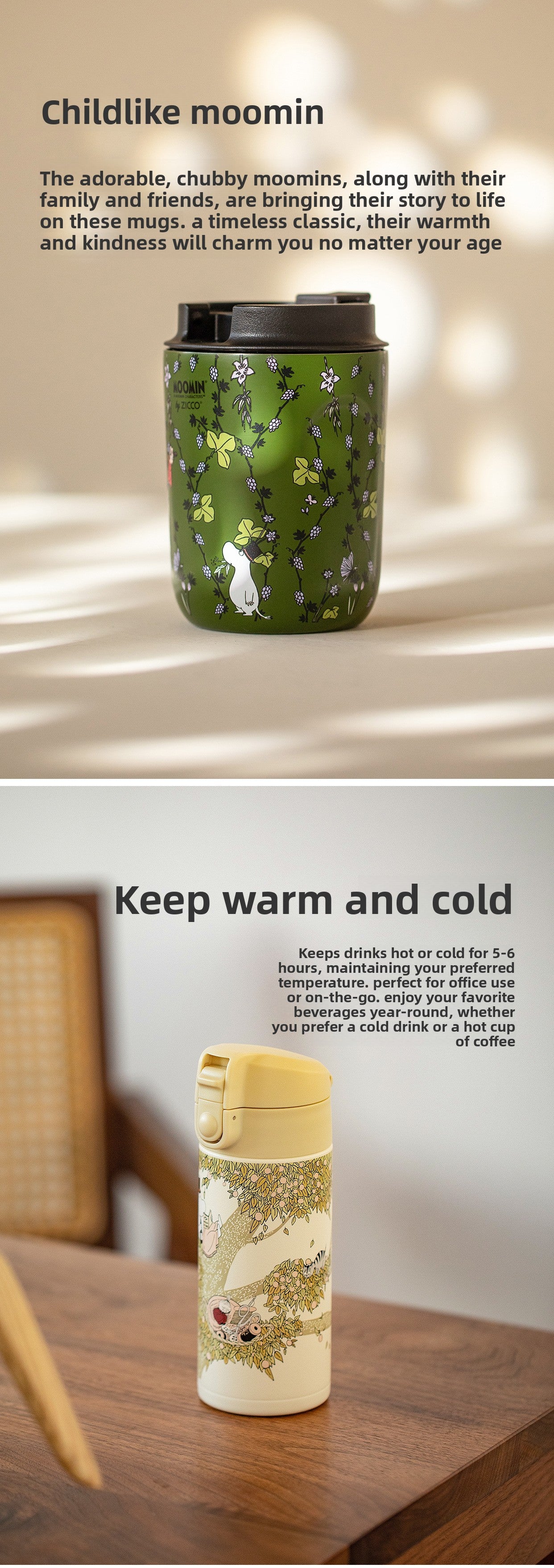 Finland Moomin Cute Portable Stainless Steel Kids Coffee Water Cup