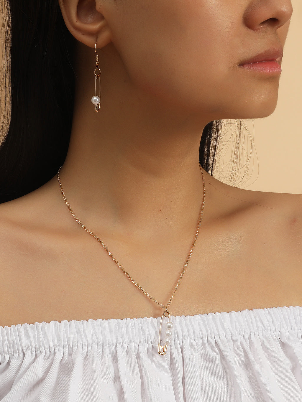 Cold Wind Inspired Personalized Pin Necklace Paper Clip Clavicle Chain Pair