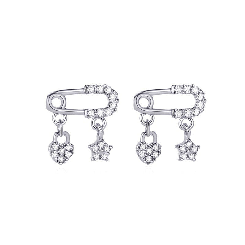 Cold Wind Inspired Personalized Pin Necklace Paper Clip Clavicle Chain Pair