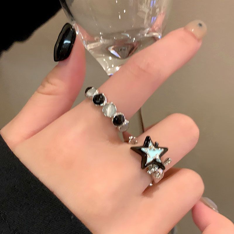 Women's Imitation Cat's Eye Stone Star Couple Ring Trendy Index Finger Niche Wholesale