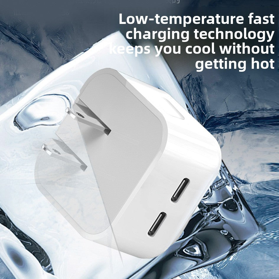 50W Fast PD Charger for Apple 15 Dual TYPE-C 35W Charging Ports