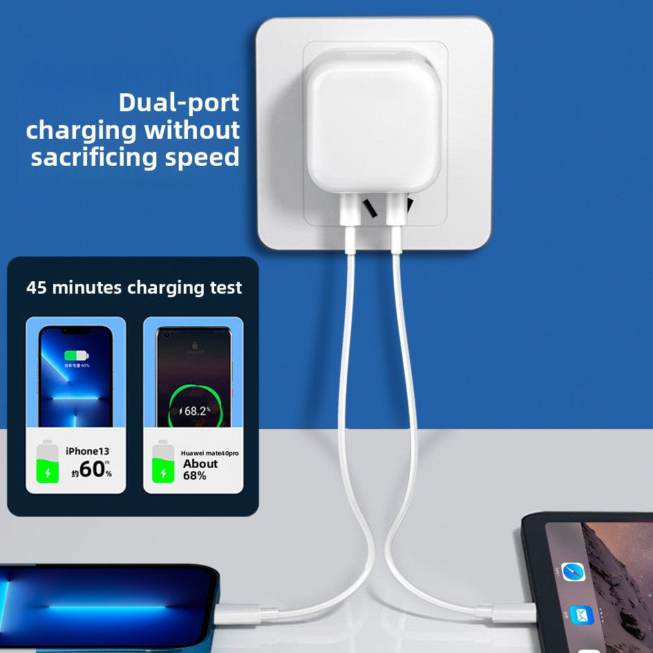 50W Fast PD Charger for Apple 15 Dual TYPE-C 35W Charging Ports