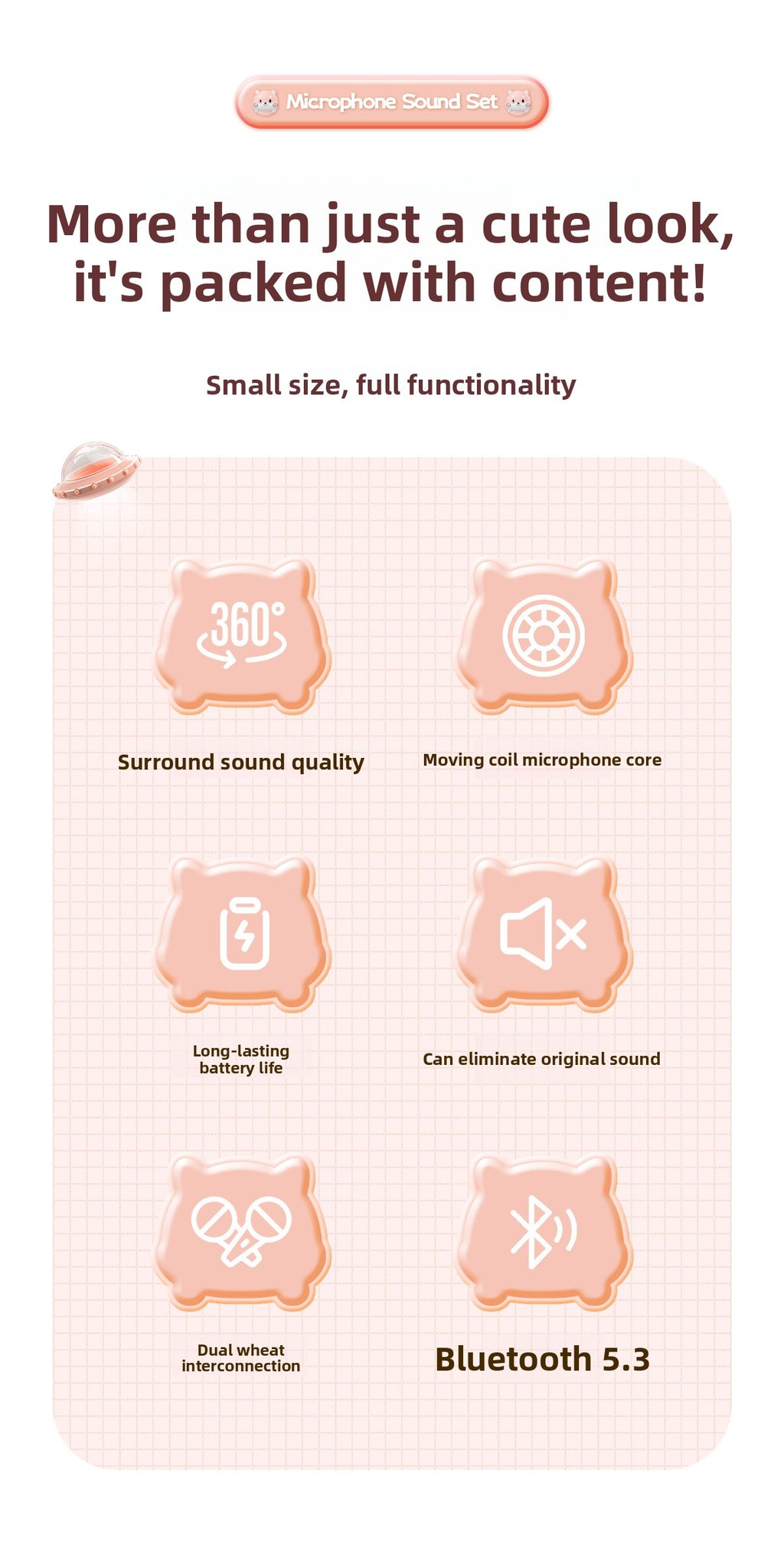 Creative Space Capsule Bluetooth Speaker Portable for Outdoor Singing with Mic