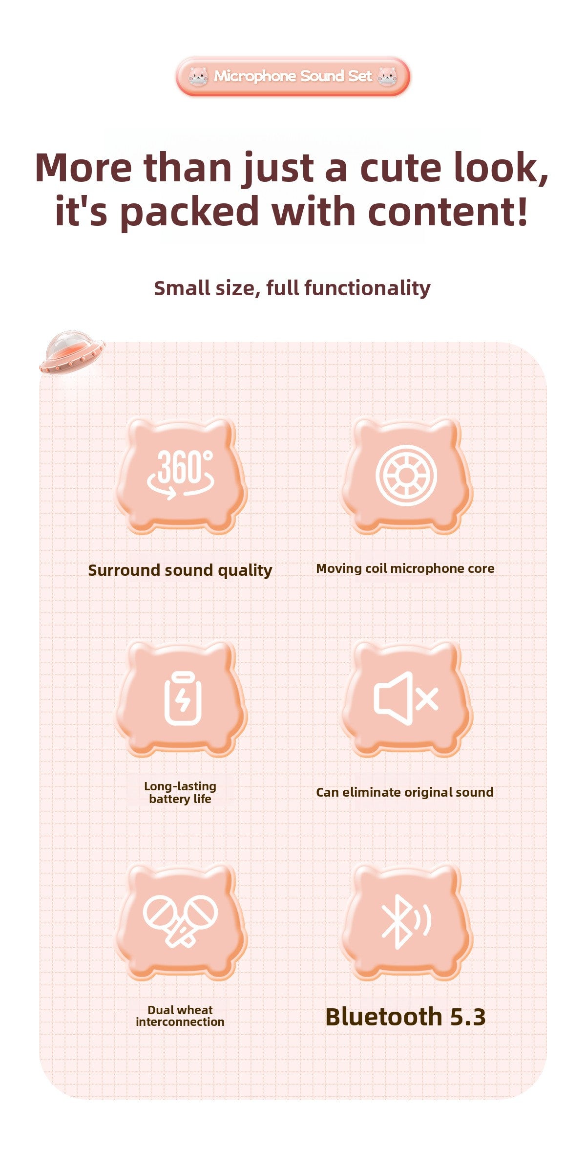 Creative Space Capsule Bluetooth Speaker Portable for Outdoor Singing with Mic