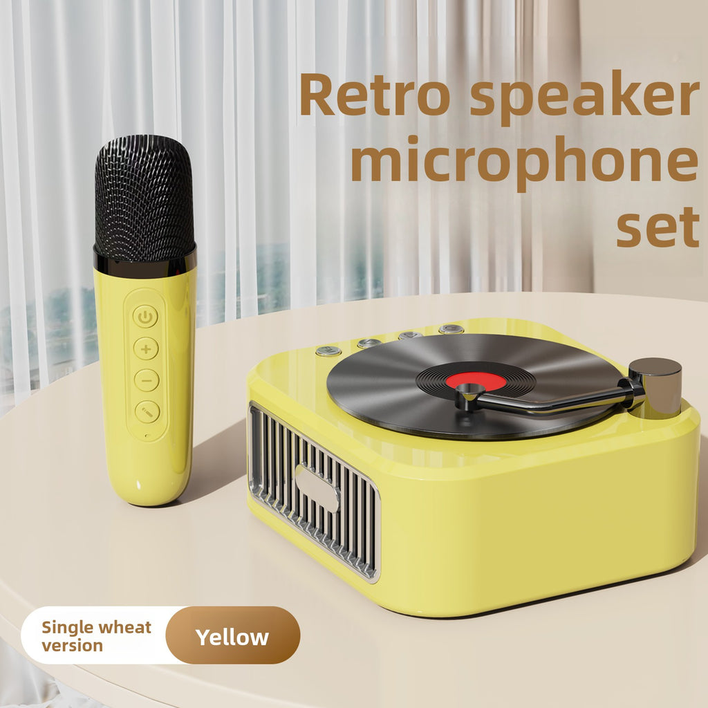 Vinyl Record Style Retro Karaoke Bluetooth Speaker Portable High Quality Sound