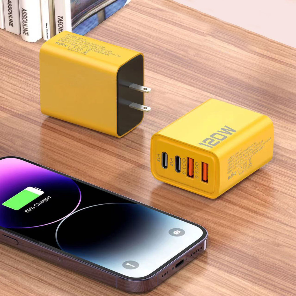 Apple Compatible 120W Multi-Port Charger US EU UK Dual Type-C Cross-Border Set